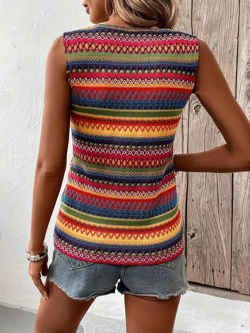 Ivyshape | Colorful Striped Tank Top