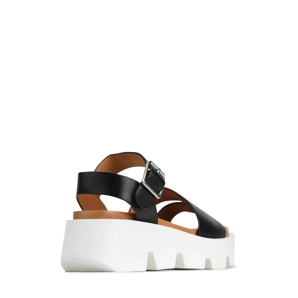 KAILA LEATHER WEDGE SANDALS