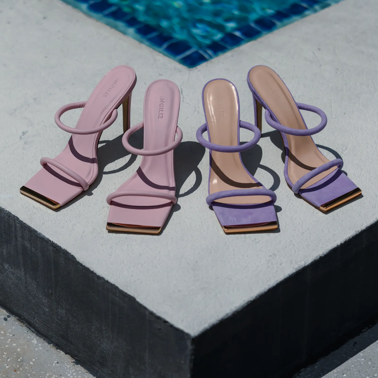 KATERINA PINK SMOOTH LEATHER MULES