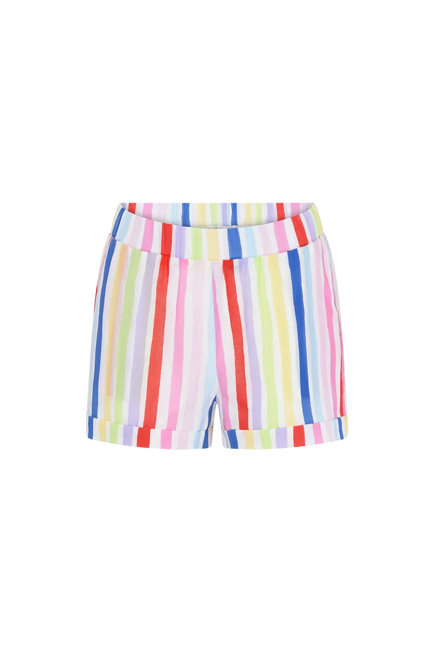 Kids Sara Painted Stripe Cotton Shorts