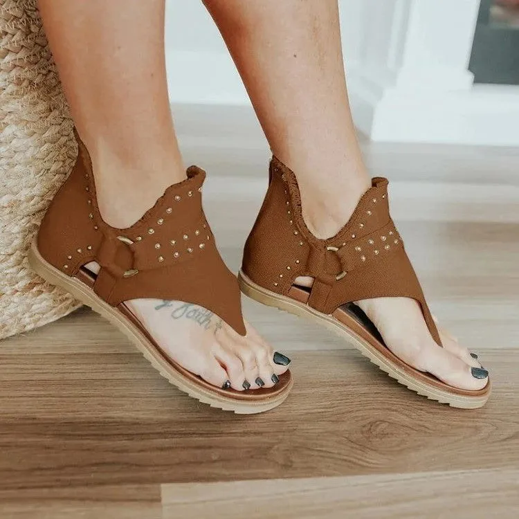 Ladies Fashion Denim Flat Sandals