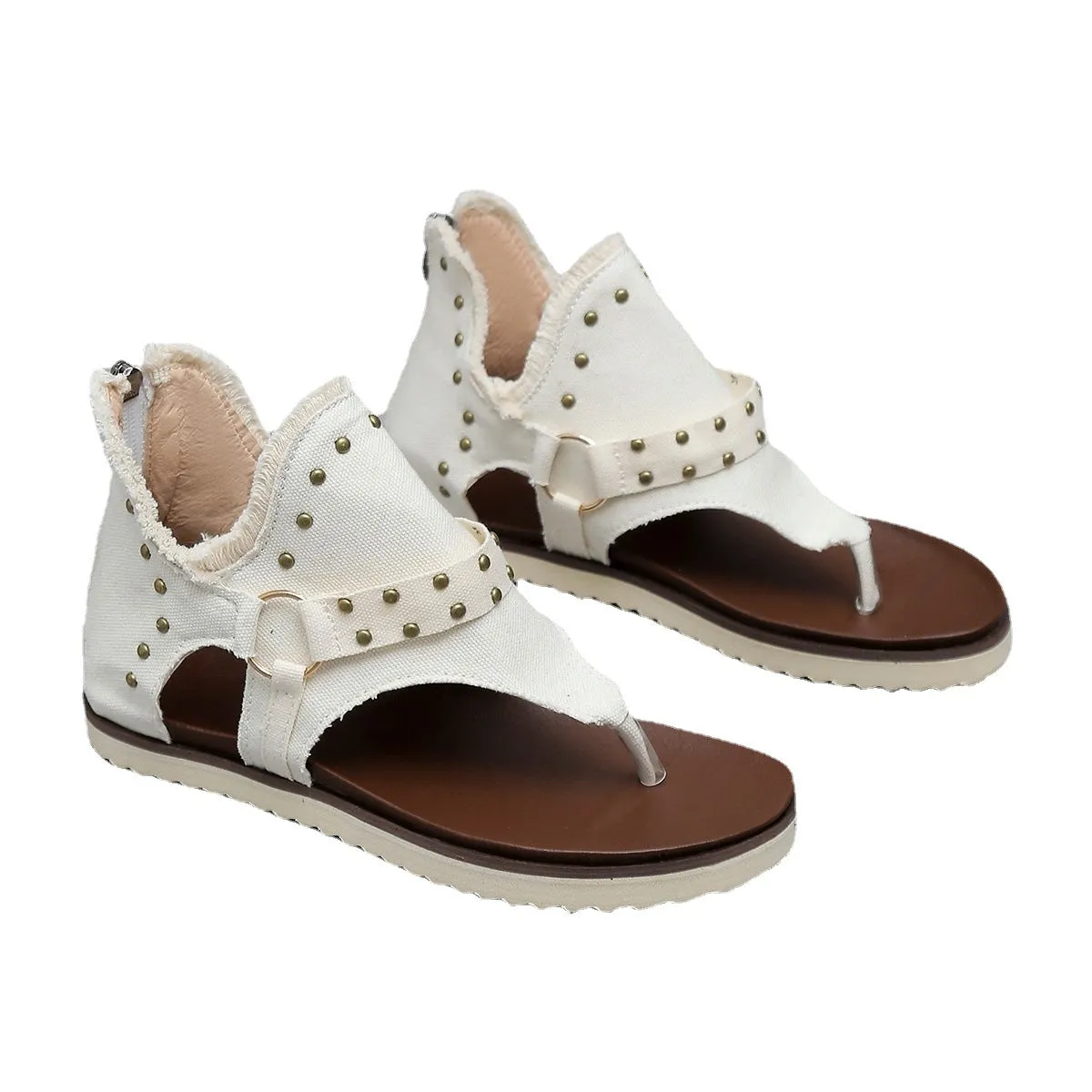 Ladies Fashion Denim Flat Sandals