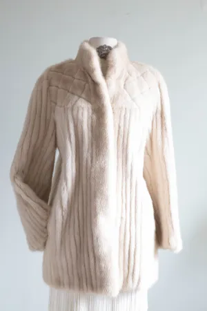 Luxurious 1970's Pearl Blond Mink Jacket / Medium