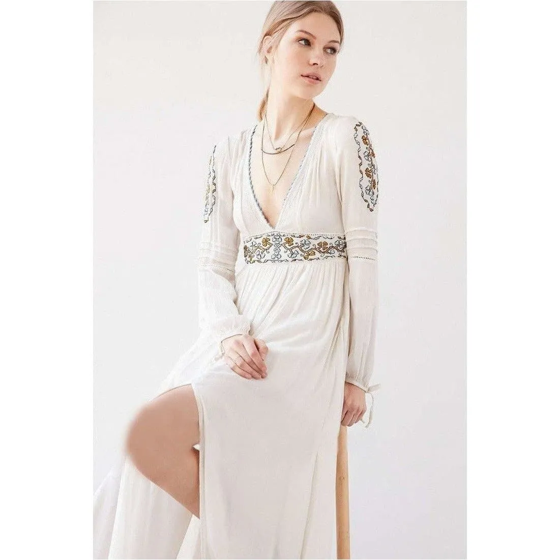 Luxurious Embroidery Maxi Dress