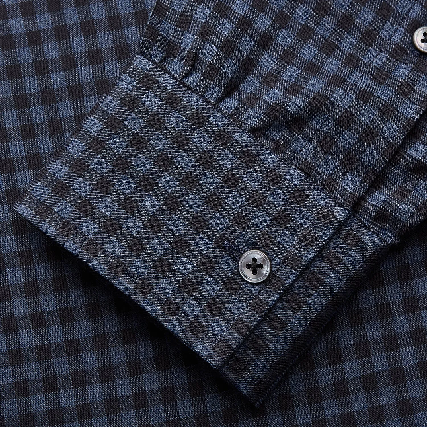 Navy Check Cotton Weekend Fit Blake Shirt