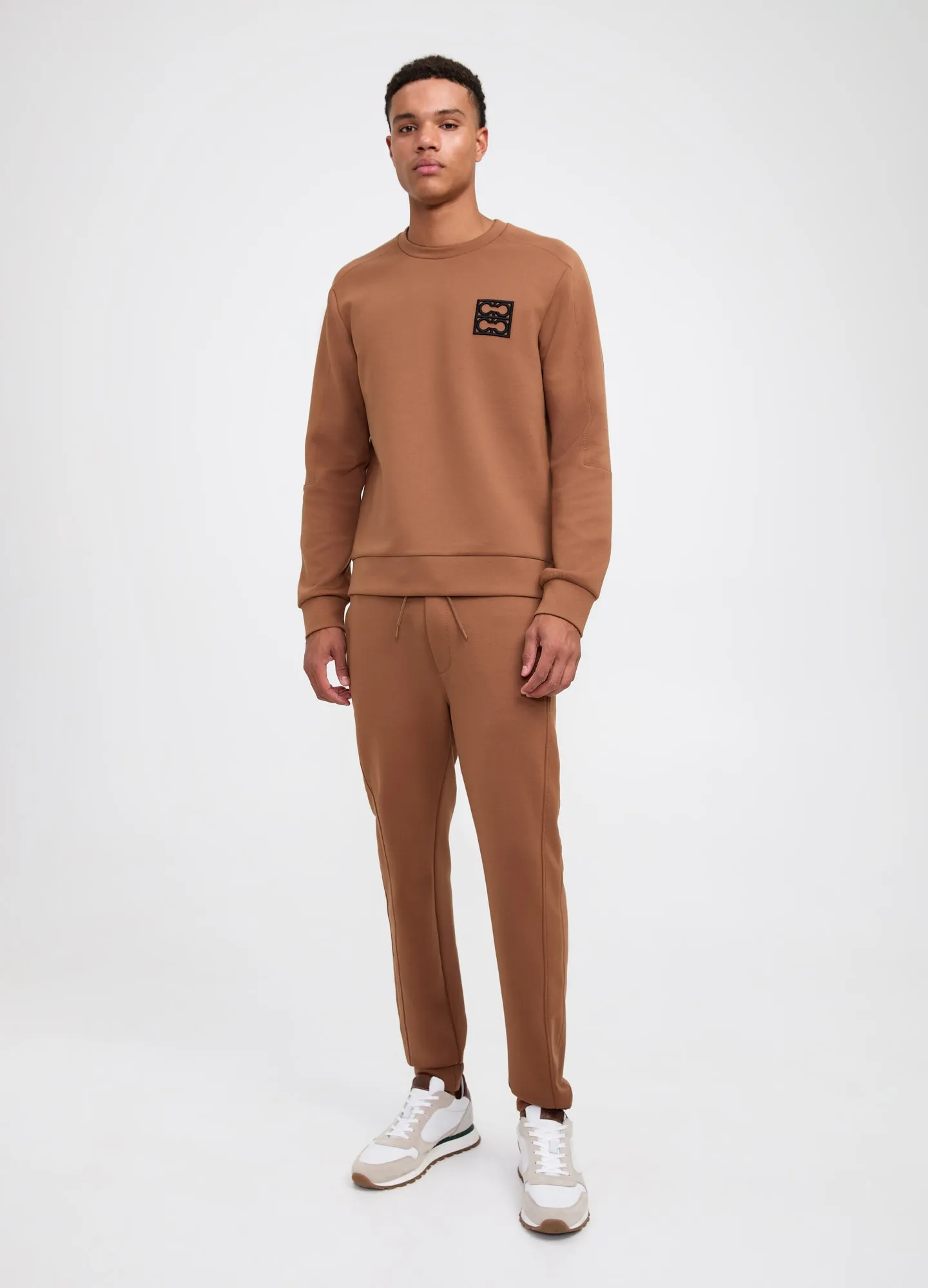 Neoprene Crew Neck Sweatshirt Caramel