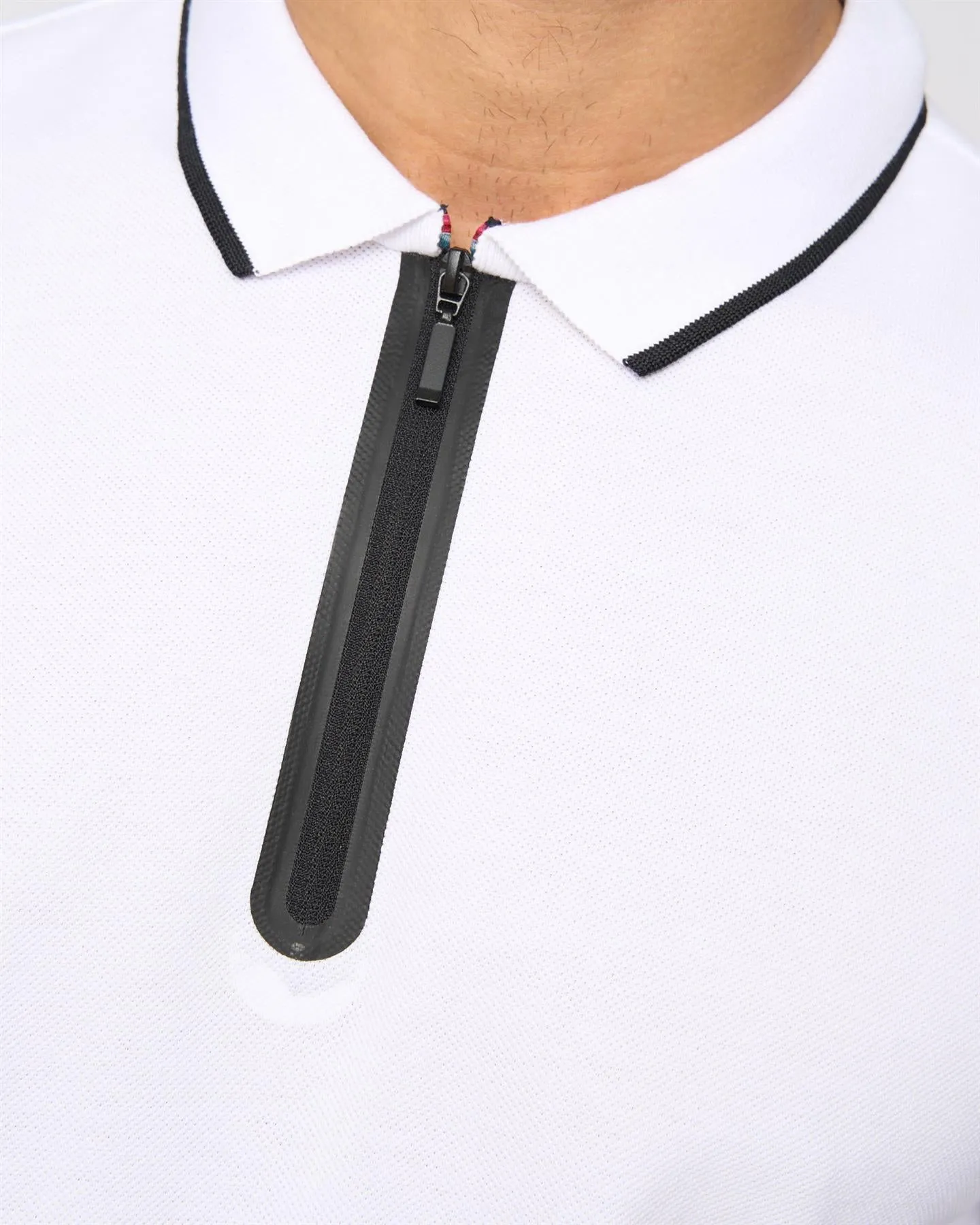 Oakden Zip Front Polo White