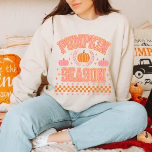 Orange and Pink Pumpkin Season Sweatshirt - Fall Sweatshirt - Sizes S to 5XL