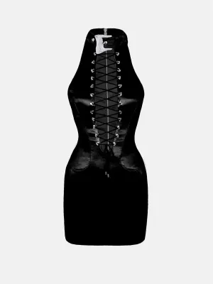 Phoebe Dress Black Satin