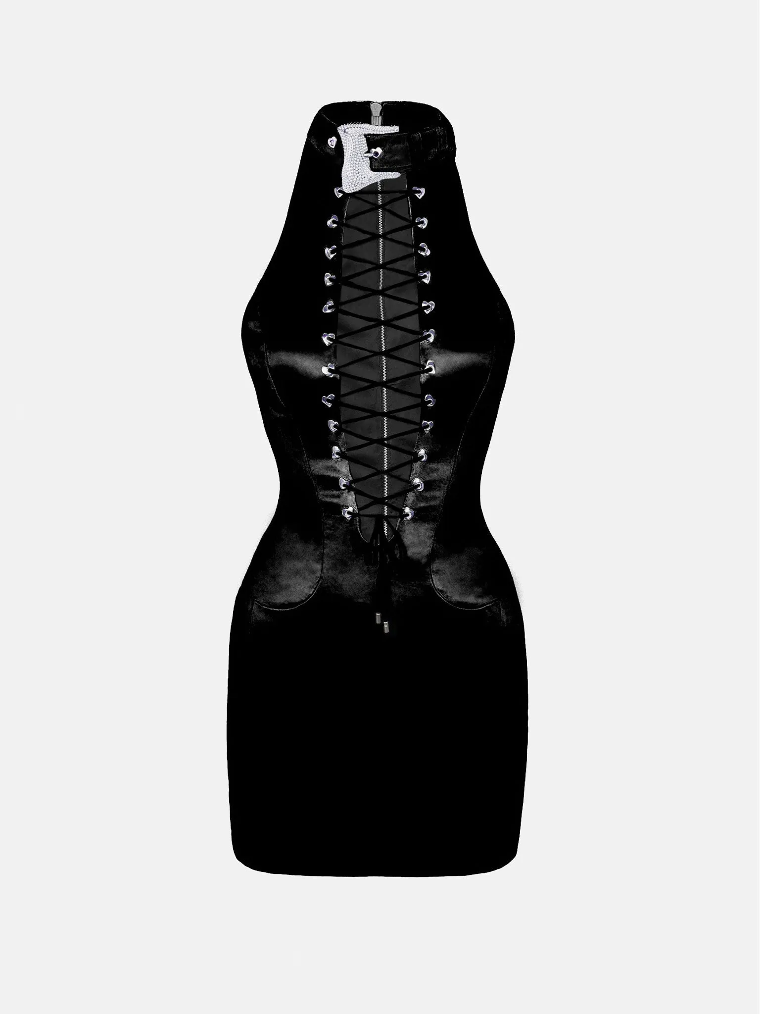 Phoebe Dress Black Satin