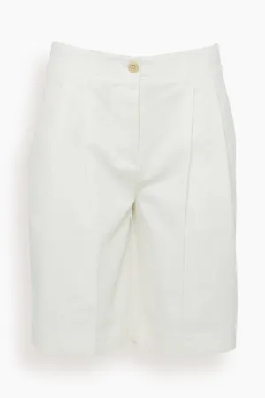 Relaxed Twill Shorts in White