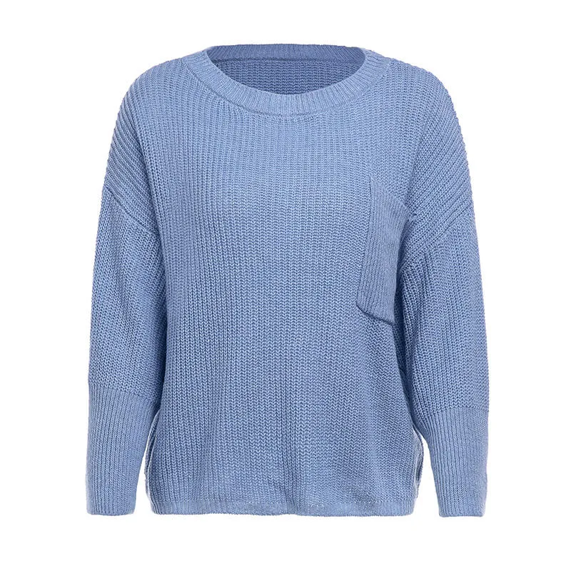 Scoop Neck Crocheted Half Sleeves Sweater