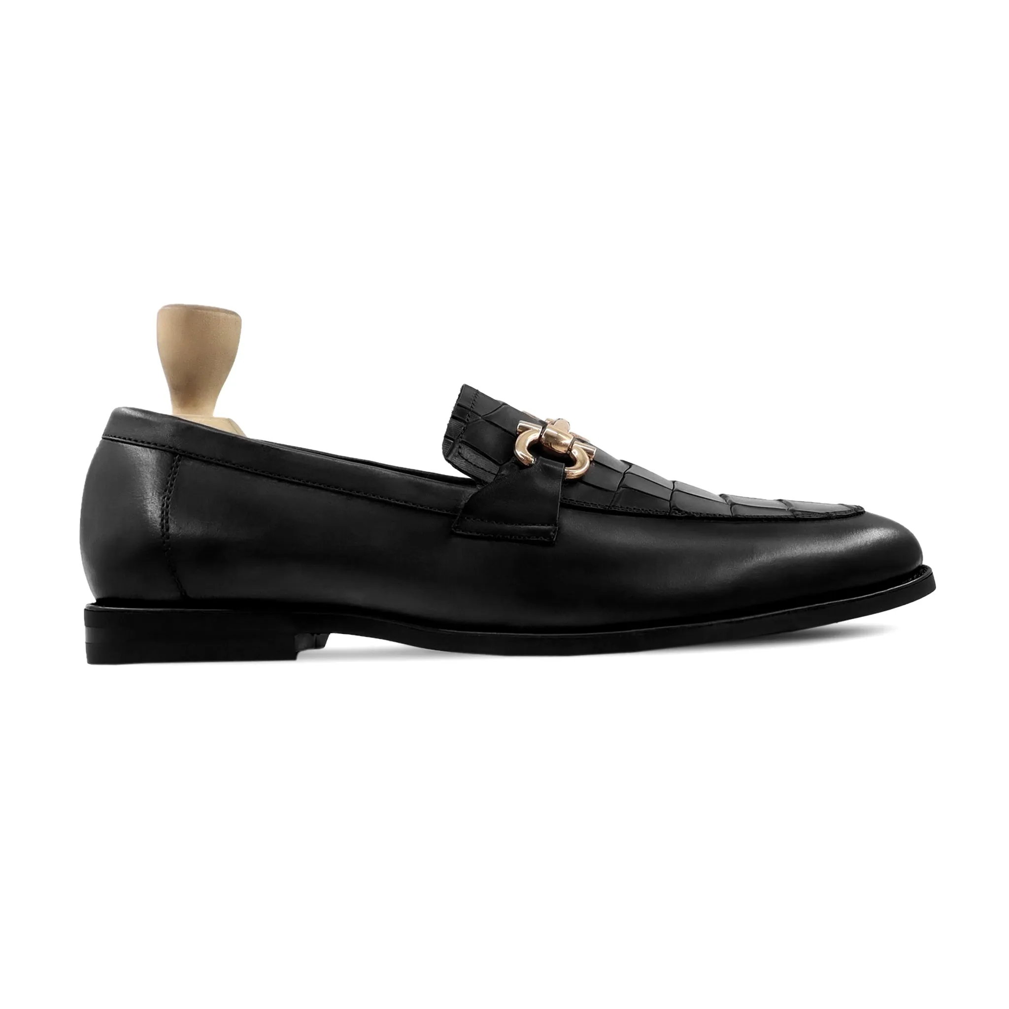 Scott - Men's Black Calf Leather Loafer