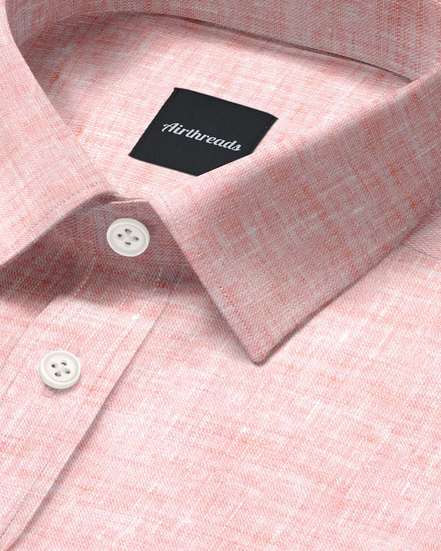 Short Sleeve Linen Shirt in Peach