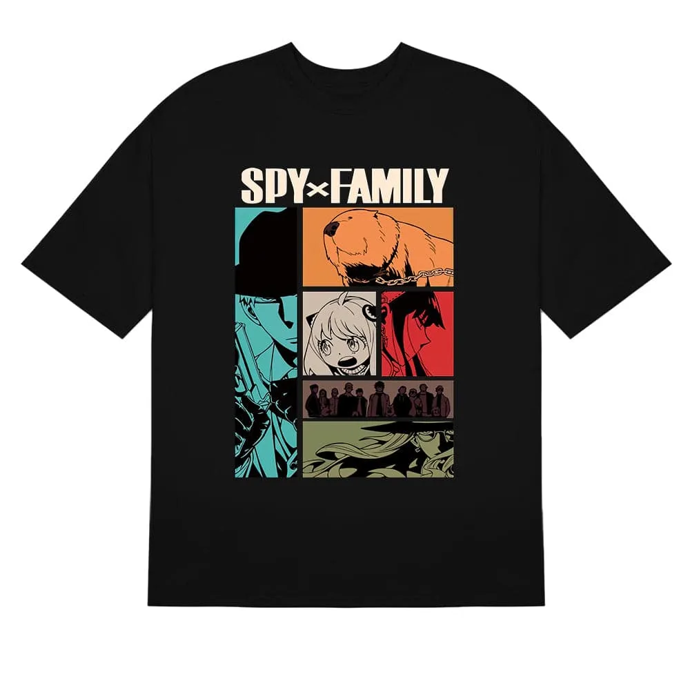 Spy Family Anime T-Shirt - Colorful Panel Design | High-Quality Anime Shirt