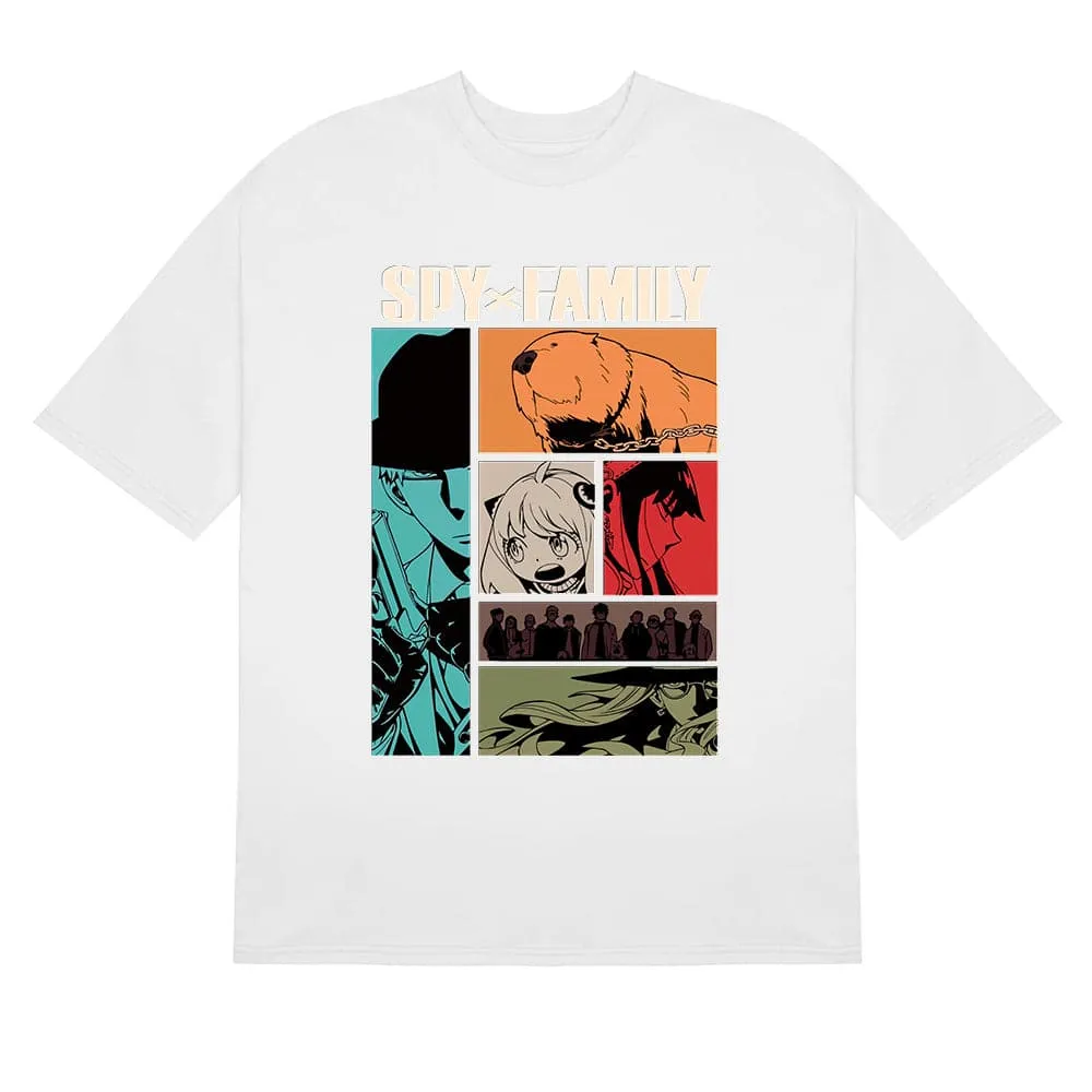 Spy Family Anime T-Shirt - Colorful Panel Design | High-Quality Anime Shirt