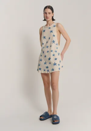 STAR STAMPED LINEN COTTON TUNIC