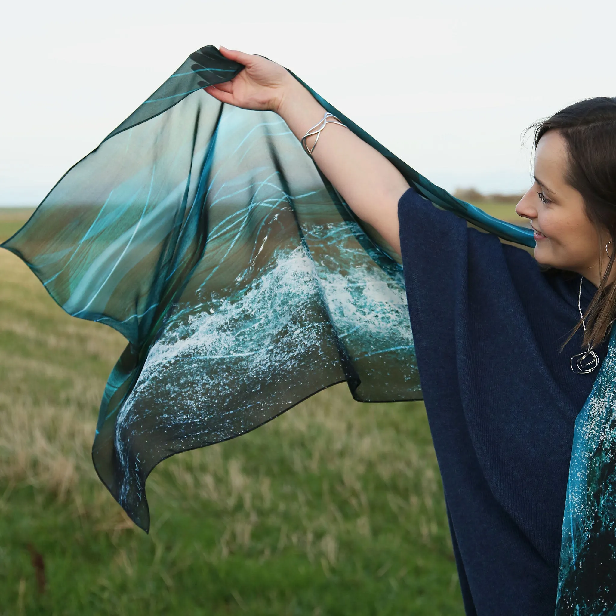 Tidal Silk Scarf