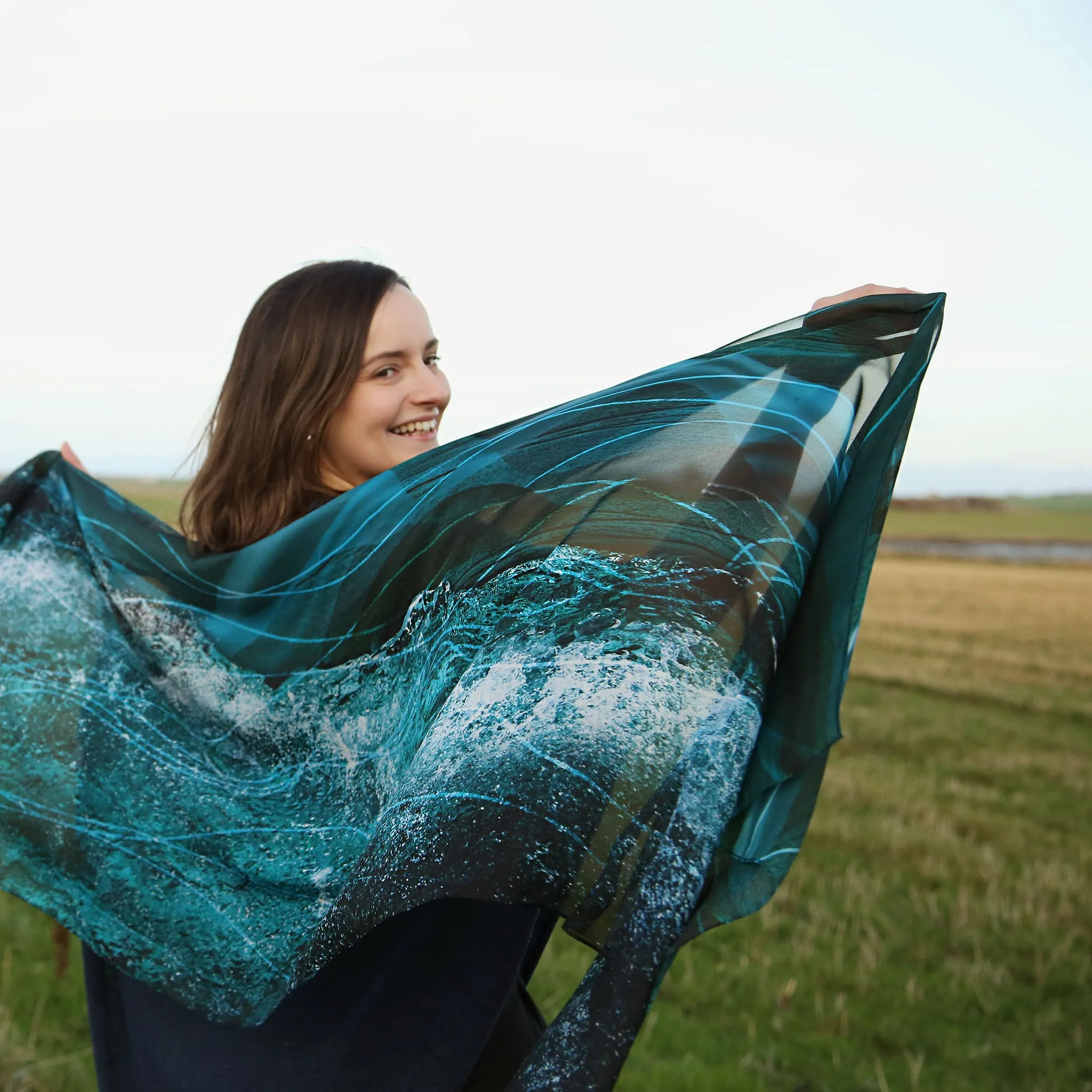 Tidal Silk Scarf