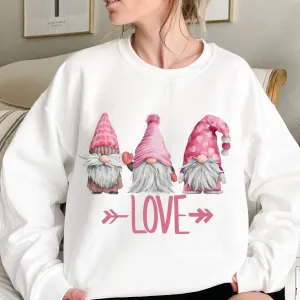 Valentine's Gnome shirt Valentine's Day Gnomes white or pink shirt unisex cozy Valentine's Unisex Sweatshirt Cute Gnomes Love Sweatshirt