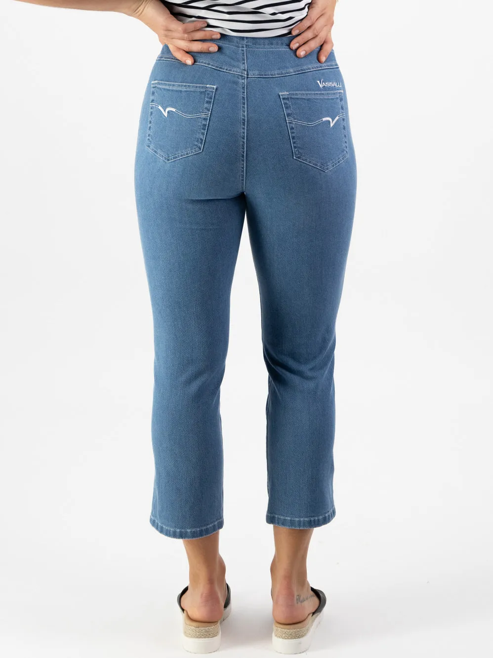 VASSALLI 7/8 SLIM LIGHTWEIGHT DENIM PULL ON