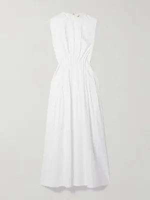 Wes pintucked cotton-poplin maxi dress