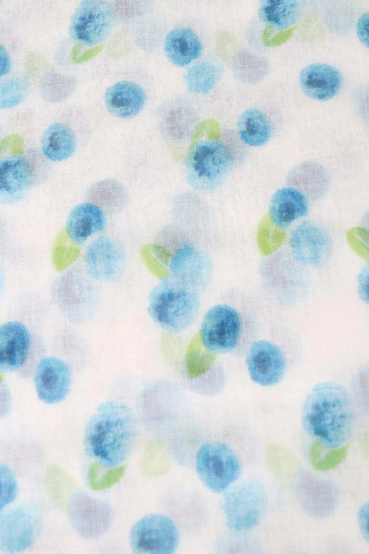 White & Blue Watercolour Polka Dot Scarf