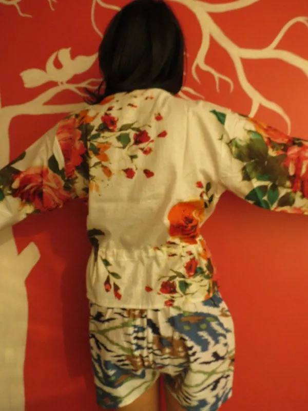 White Ikat Shorts