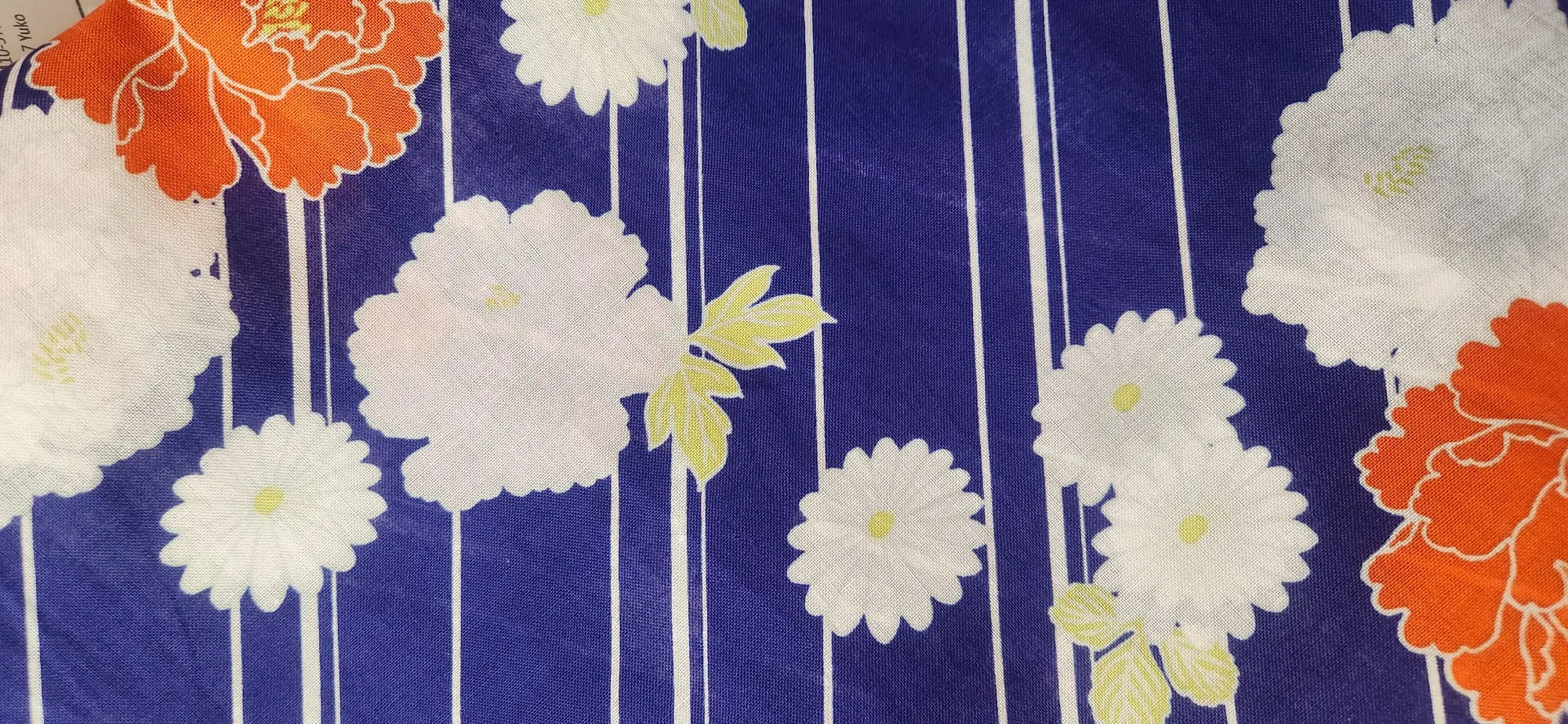 Women's Yukata - Dark purple with lines and flowers